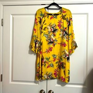Gianni Bini yellow floral dress size large